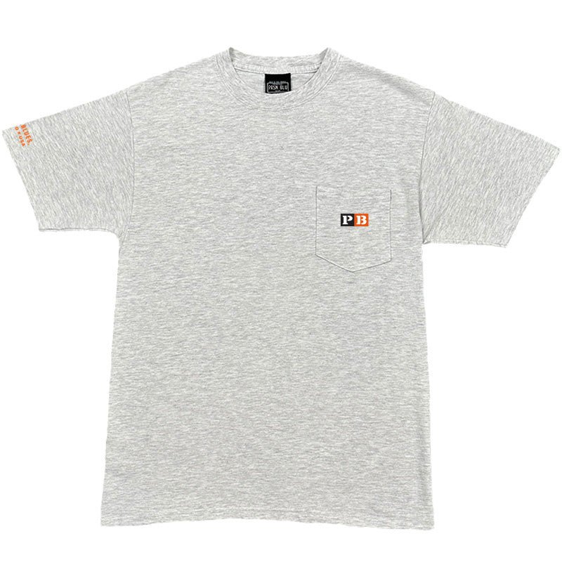 T-shirt w/Pocket and White/Black/Orange Letter Block Logo - Image 3