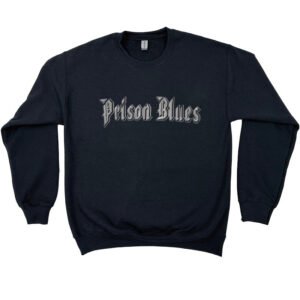 Crew Neck Sweatshirt Black w/Brilliant Sliver and White Metal Logo