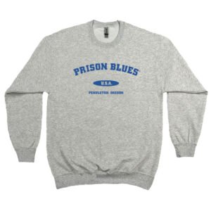 Crew Neck Sweatshirt Light Steel (Ash) w/Royal Blue Varsity Logo