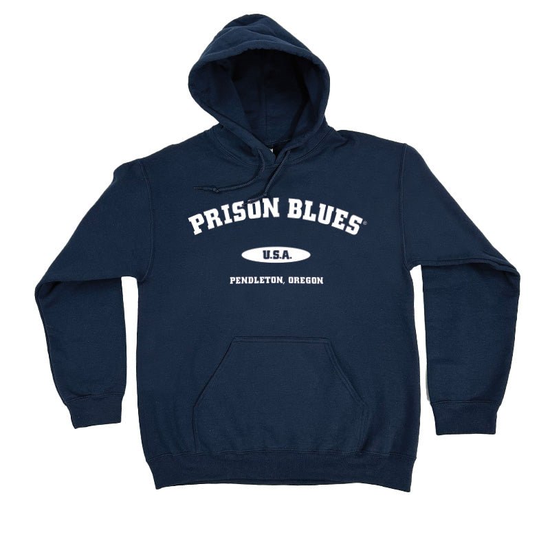 Pull Over Hooded Sweatshirt Navy w/White Varsity Logo